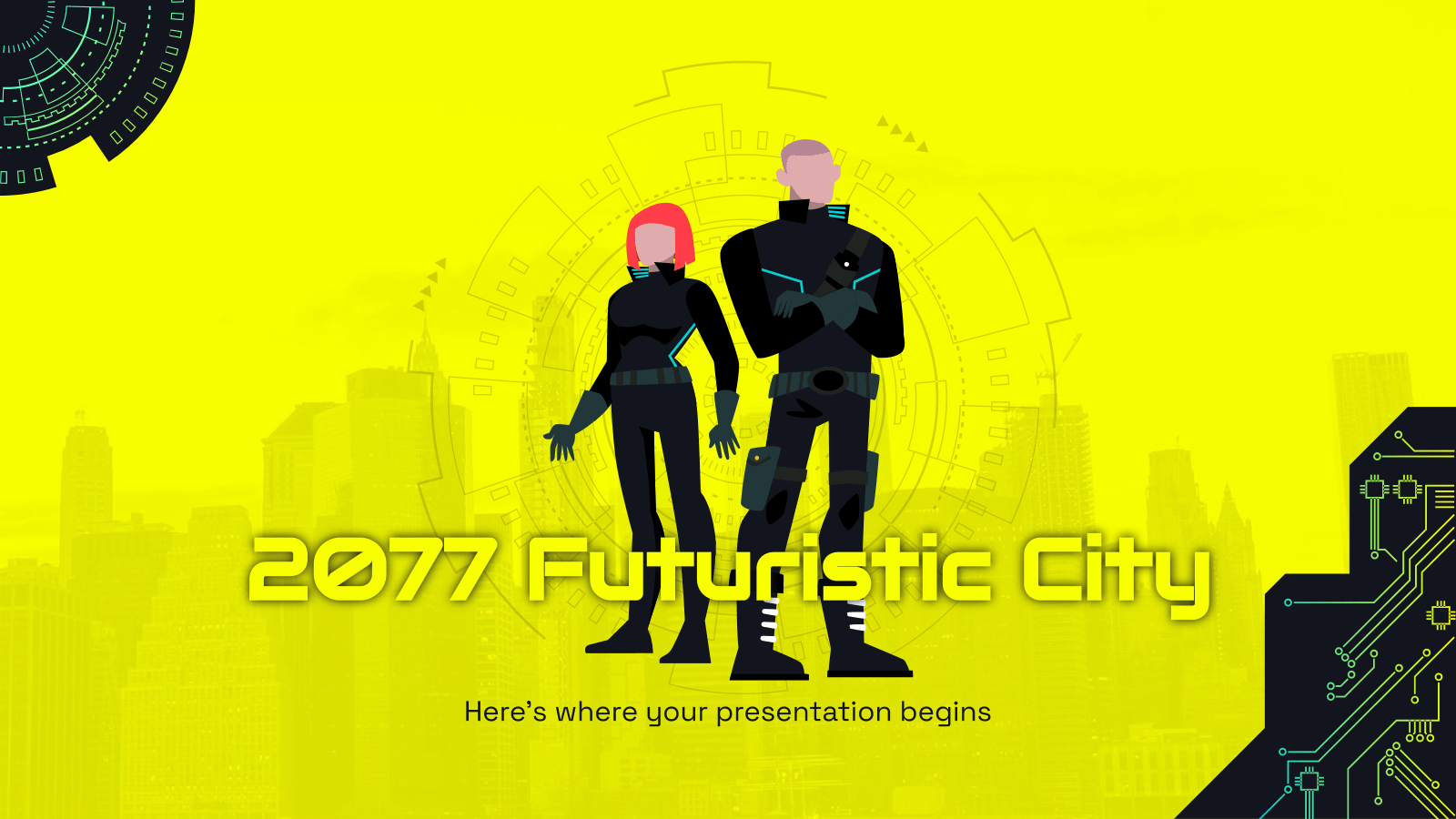 2077未来城市PowerPoint模板